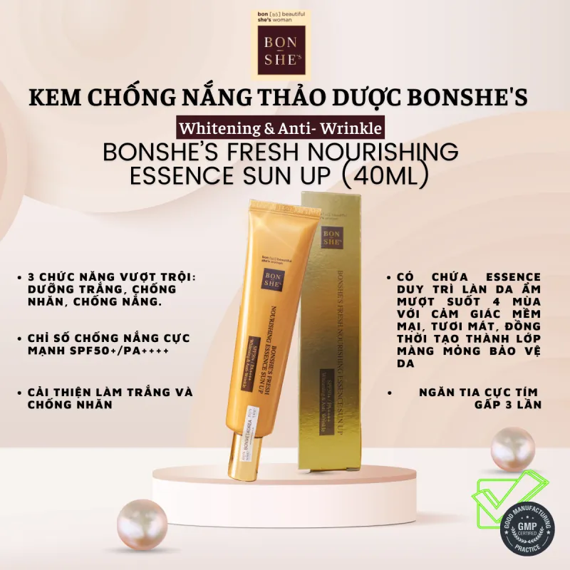 Kem chống nắng Đông Trùng Hạ Thảo BONSHE’S Fresh NOURISHING ESSENCE SUN UP (40ML)