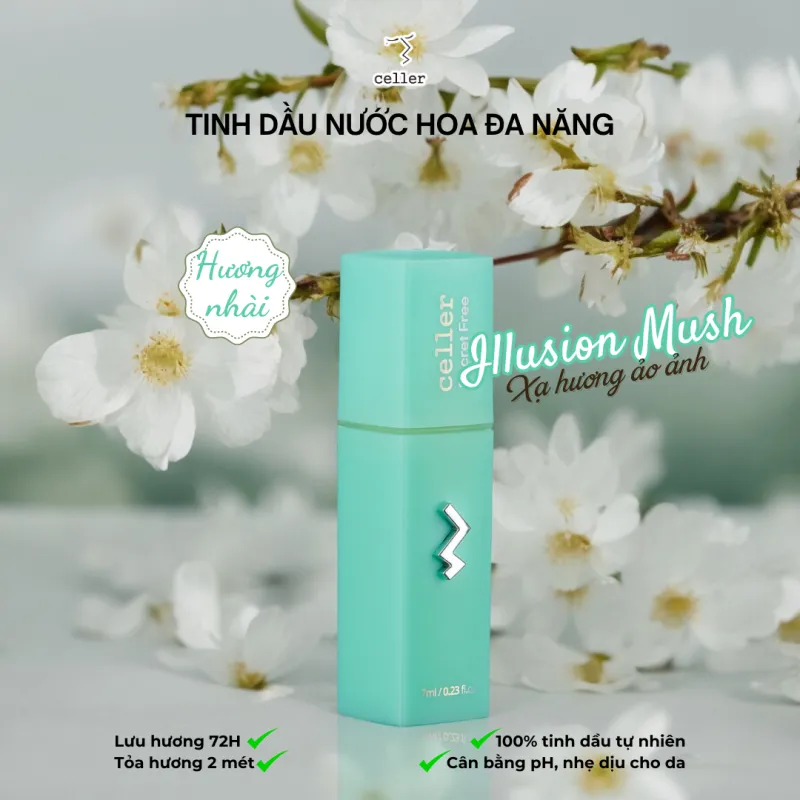 Tinh dầu Nước hoa Đa Năng Celler Secret Free Illusion Musk thơm lâu 72h, diệt khuẩn, khử mùi, cân bằng PH, dung tích 7 ml