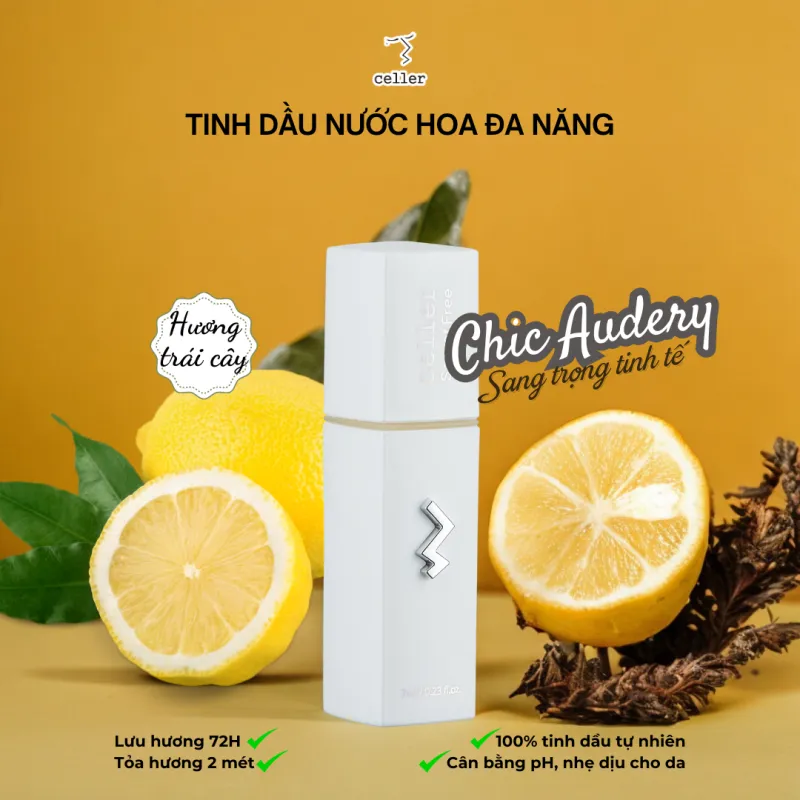 Tinh dầu Nước hoa Đa Năng CELLER Secret Free Chic Audery, lưu hương 72h, diệt khuẩn, khử mùi 24h, cân bằng pH 7 ml