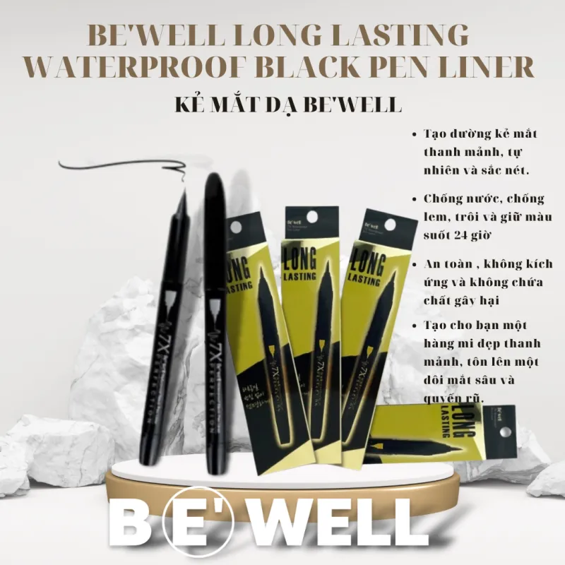 Kẻ mắt Be'well Long Lasting Waterproof Black Pen Liner 23g