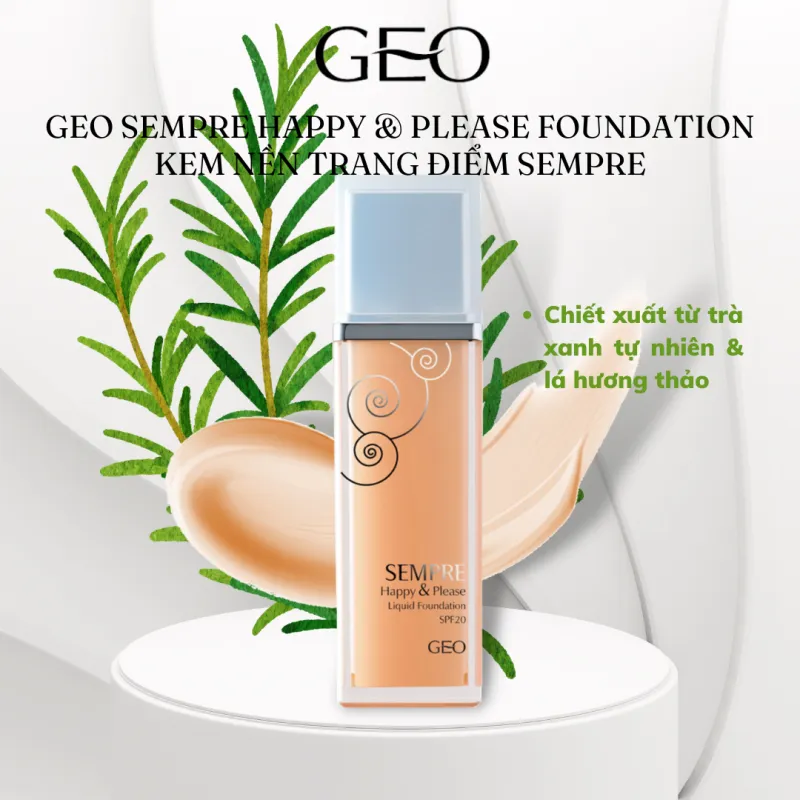 Kem nền trang điểm Geo Sempre Happy & Please Liquid Foundation 40ml