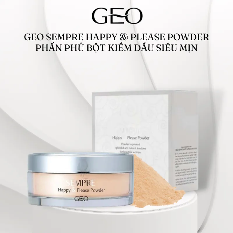 Phấn Phủ Bột Kiềm Dầu Siêu Mịn Geo Sempre Happy & Please Powder 25g