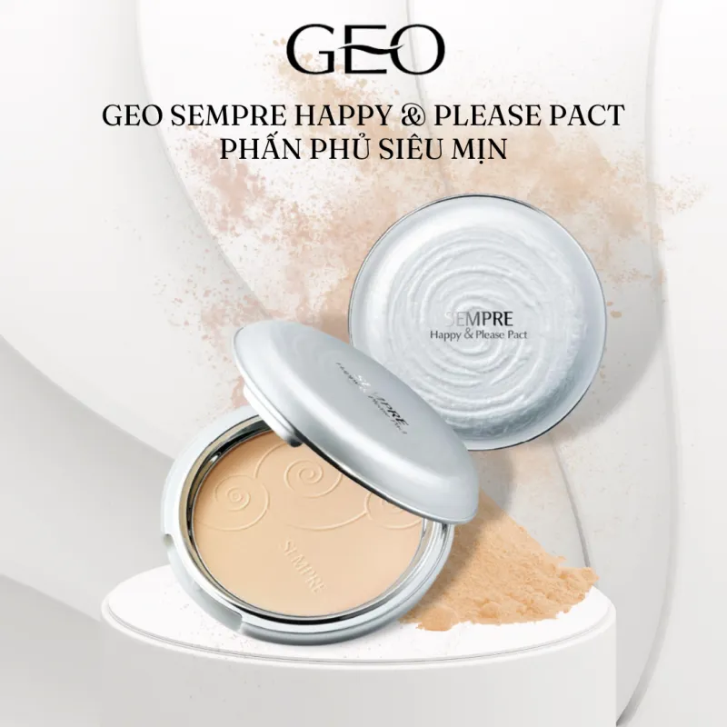 Phấn phủ siêu mịn Geo Sempre Happy & Please Pact