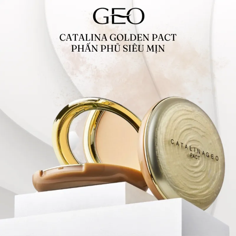 Phấn phủ siêu mịn CatalinaGeo Golden Pact 22g