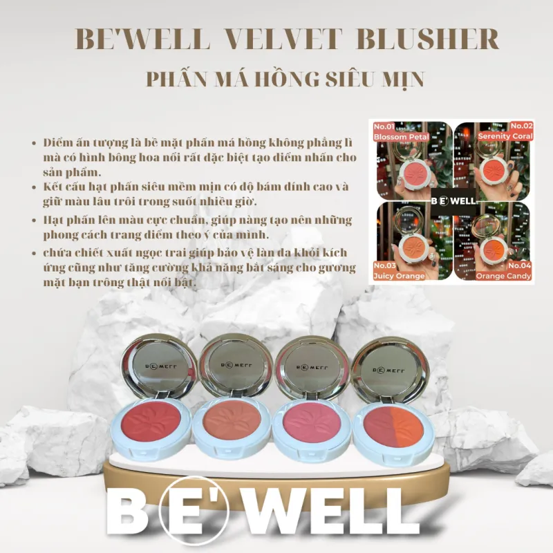 Phấn má BE'WELL Velvet Color Blusher [NEW]