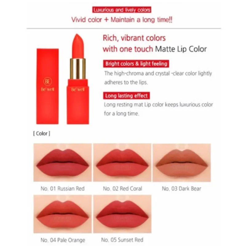 Son thỏi BE'WELL Matte Lip Color [ver01]