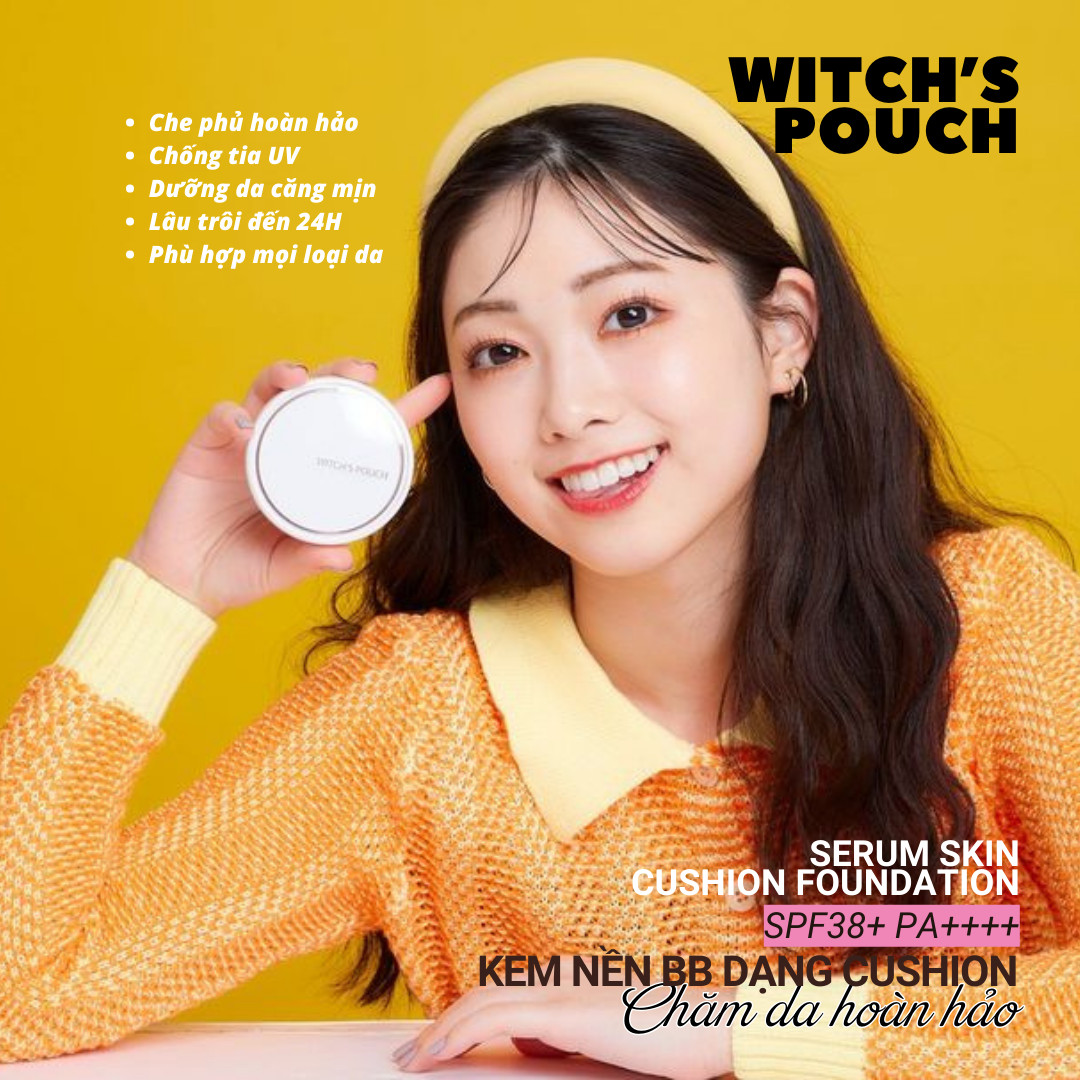 Kem nền Tinh chất Cushion Witch's Pouch SPF38 PA++ Serum Skin Foudation [ Phù Thủy Make-up]